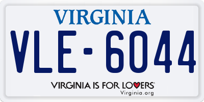 VA license plate VLE6044
