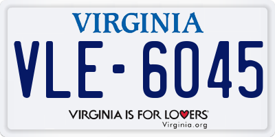 VA license plate VLE6045