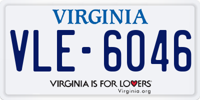 VA license plate VLE6046