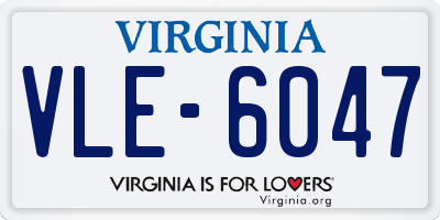VA license plate VLE6047