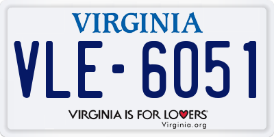 VA license plate VLE6051
