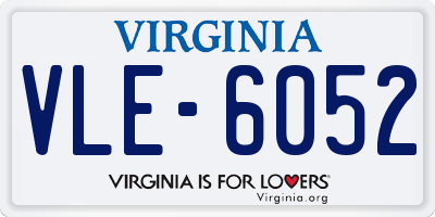 VA license plate VLE6052