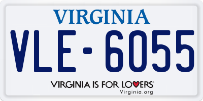 VA license plate VLE6055