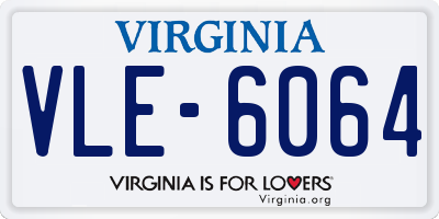 VA license plate VLE6064