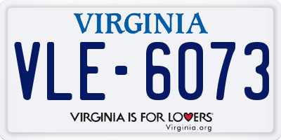 VA license plate VLE6073