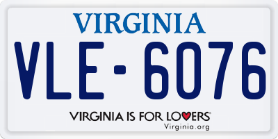VA license plate VLE6076