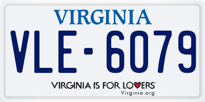 VA license plate VLE6079