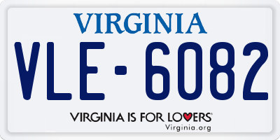 VA license plate VLE6082
