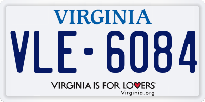 VA license plate VLE6084