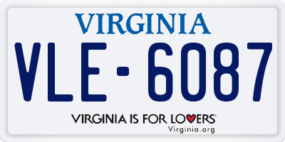VA license plate VLE6087