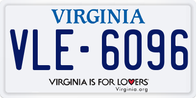 VA license plate VLE6096