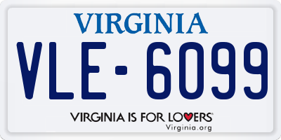 VA license plate VLE6099