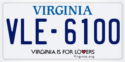 VA license plate VLE6100