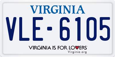 VA license plate VLE6105