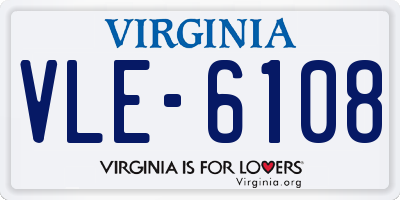 VA license plate VLE6108
