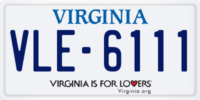 VA license plate VLE6111