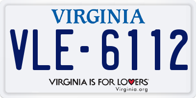 VA license plate VLE6112