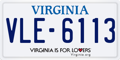 VA license plate VLE6113