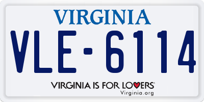 VA license plate VLE6114