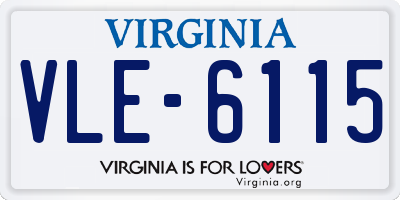 VA license plate VLE6115