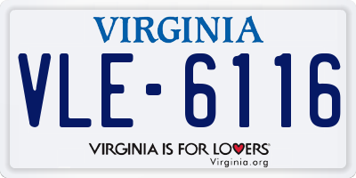 VA license plate VLE6116