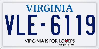 VA license plate VLE6119