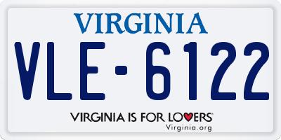 VA license plate VLE6122