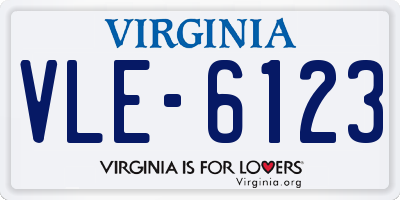 VA license plate VLE6123