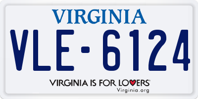 VA license plate VLE6124
