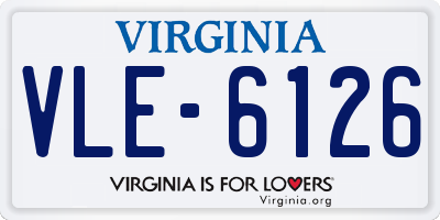 VA license plate VLE6126