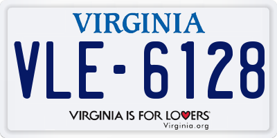 VA license plate VLE6128