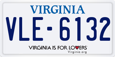 VA license plate VLE6132