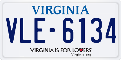 VA license plate VLE6134