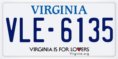 VA license plate VLE6135