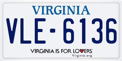 VA license plate VLE6136