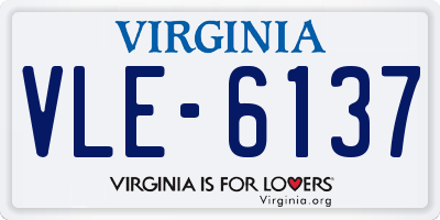 VA license plate VLE6137