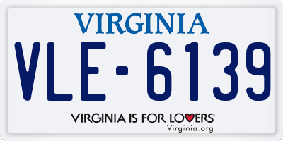 VA license plate VLE6139