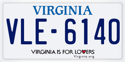 VA license plate VLE6140