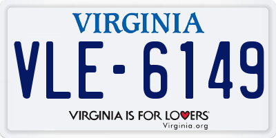 VA license plate VLE6149