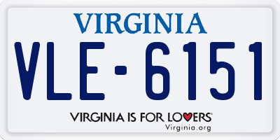VA license plate VLE6151