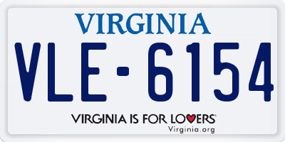 VA license plate VLE6154