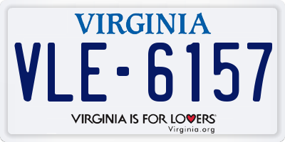 VA license plate VLE6157
