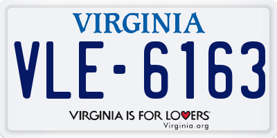 VA license plate VLE6163