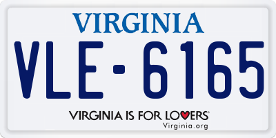 VA license plate VLE6165