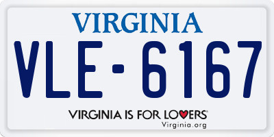 VA license plate VLE6167