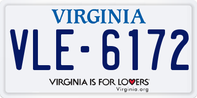 VA license plate VLE6172