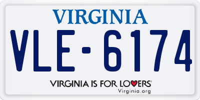 VA license plate VLE6174