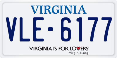 VA license plate VLE6177