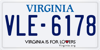 VA license plate VLE6178
