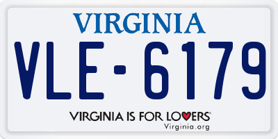 VA license plate VLE6179